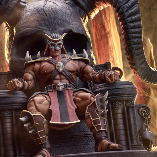 Fotografía de figura Shao Khan versión Deluxe sentado en el trono