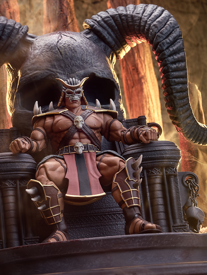 Fotografía de figura Shao Khan versión Deluxe sentado en el trono